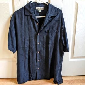 Tommy Bahama black Island shirt with palm branches